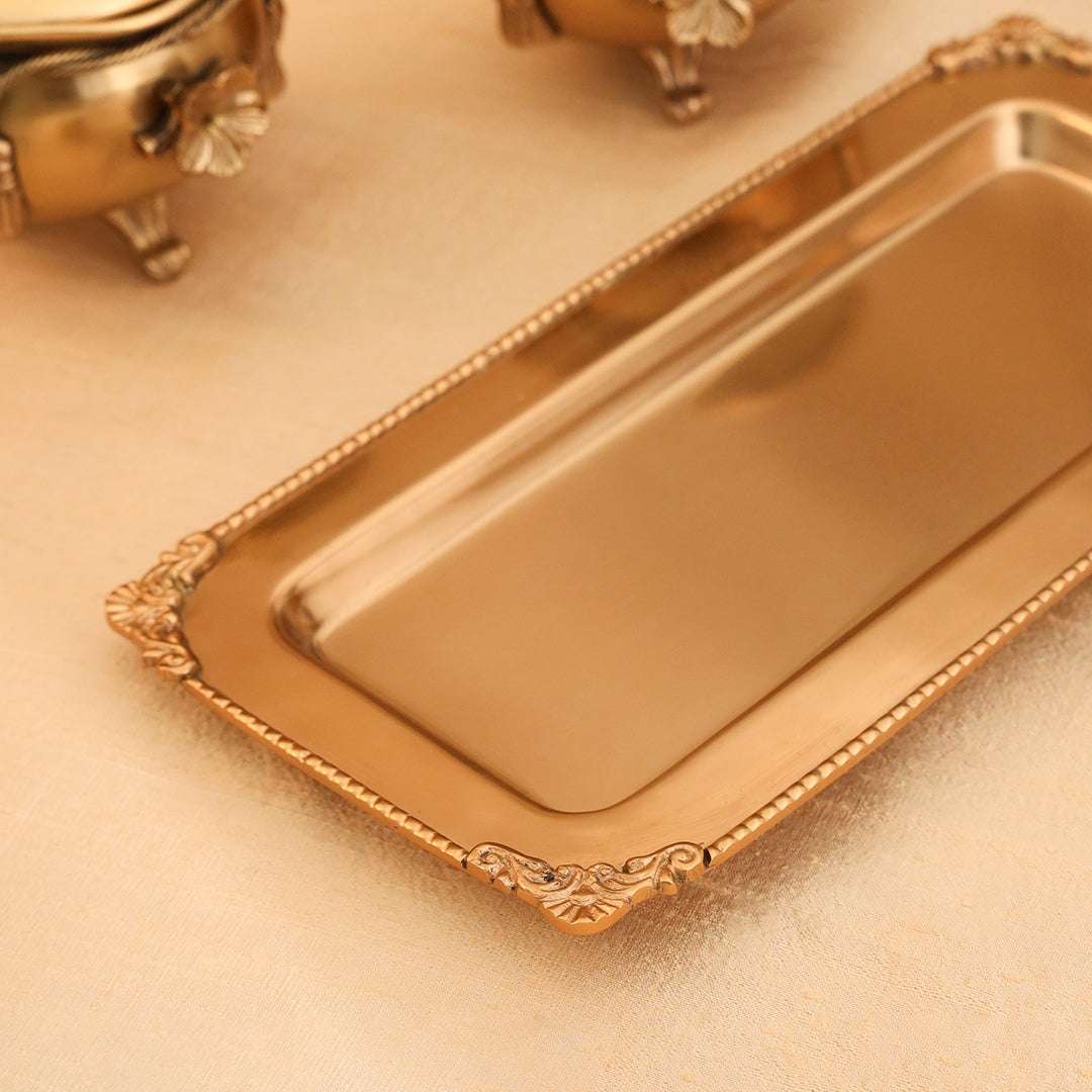 Brass Ribbon 2 Bowl With Lid & Rost 1 Tray - Image 7