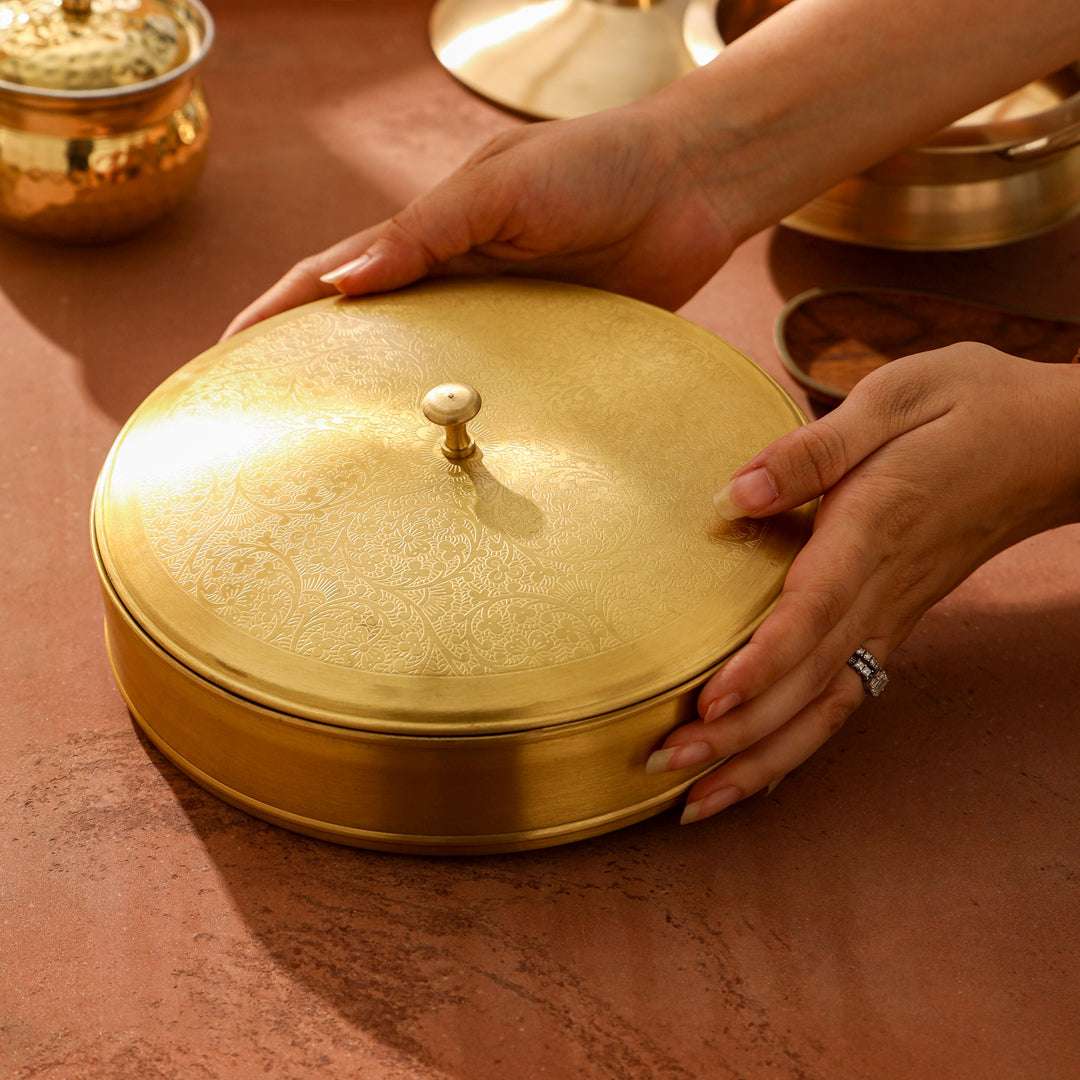 Brass Roti/Chapati box (4.5 Inch) - Image 13