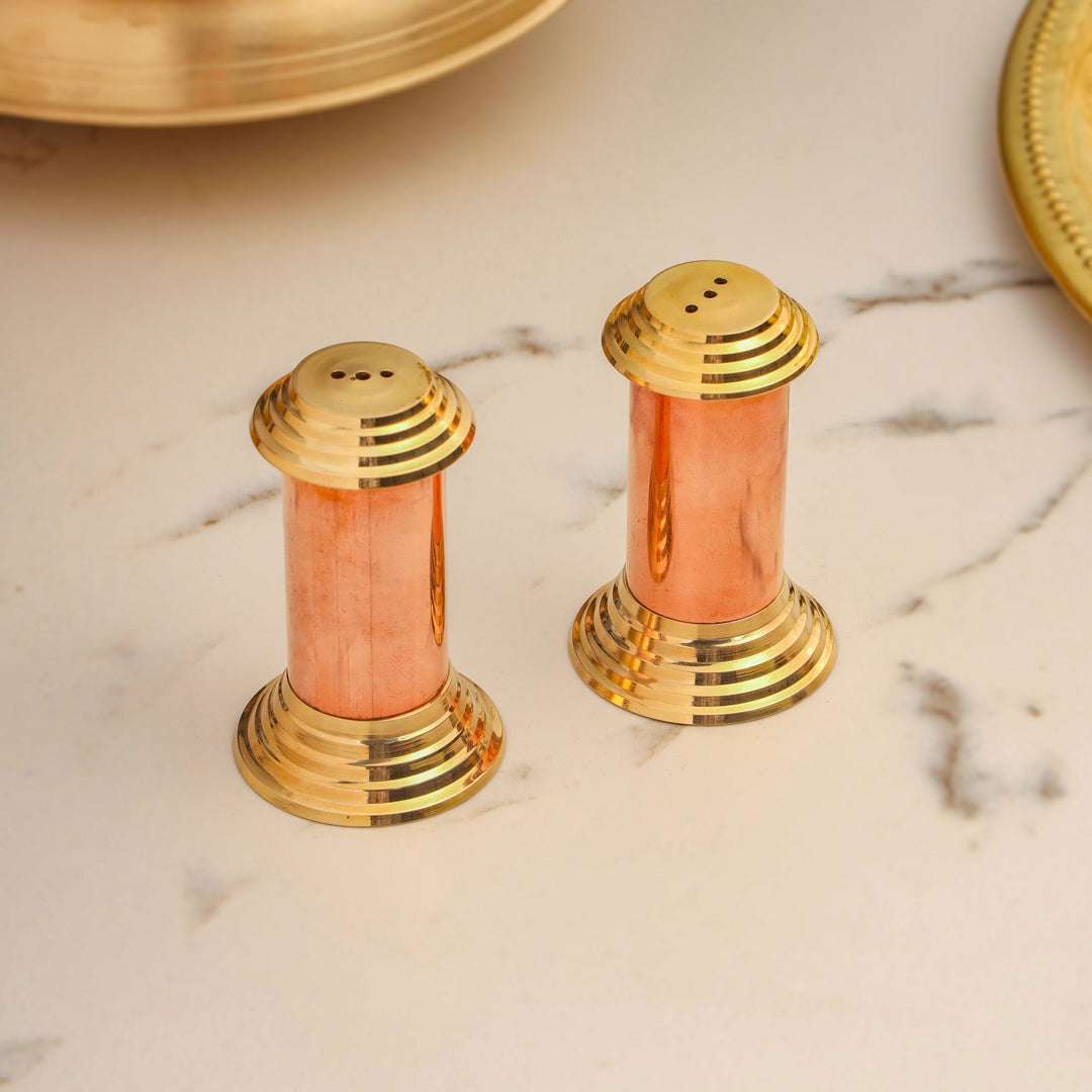 Brass/Copper Salt & Pepper Shakers Set Of Two (2.8 Inch) - Image 2