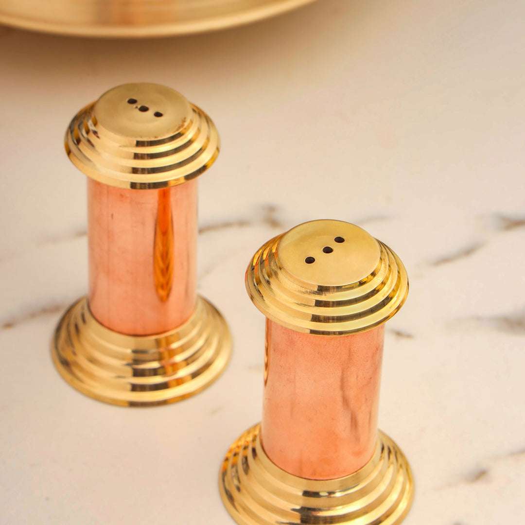 Brass/Copper Salt & Pepper Shakers Set Of Two (2.8 Inch) - Image 4