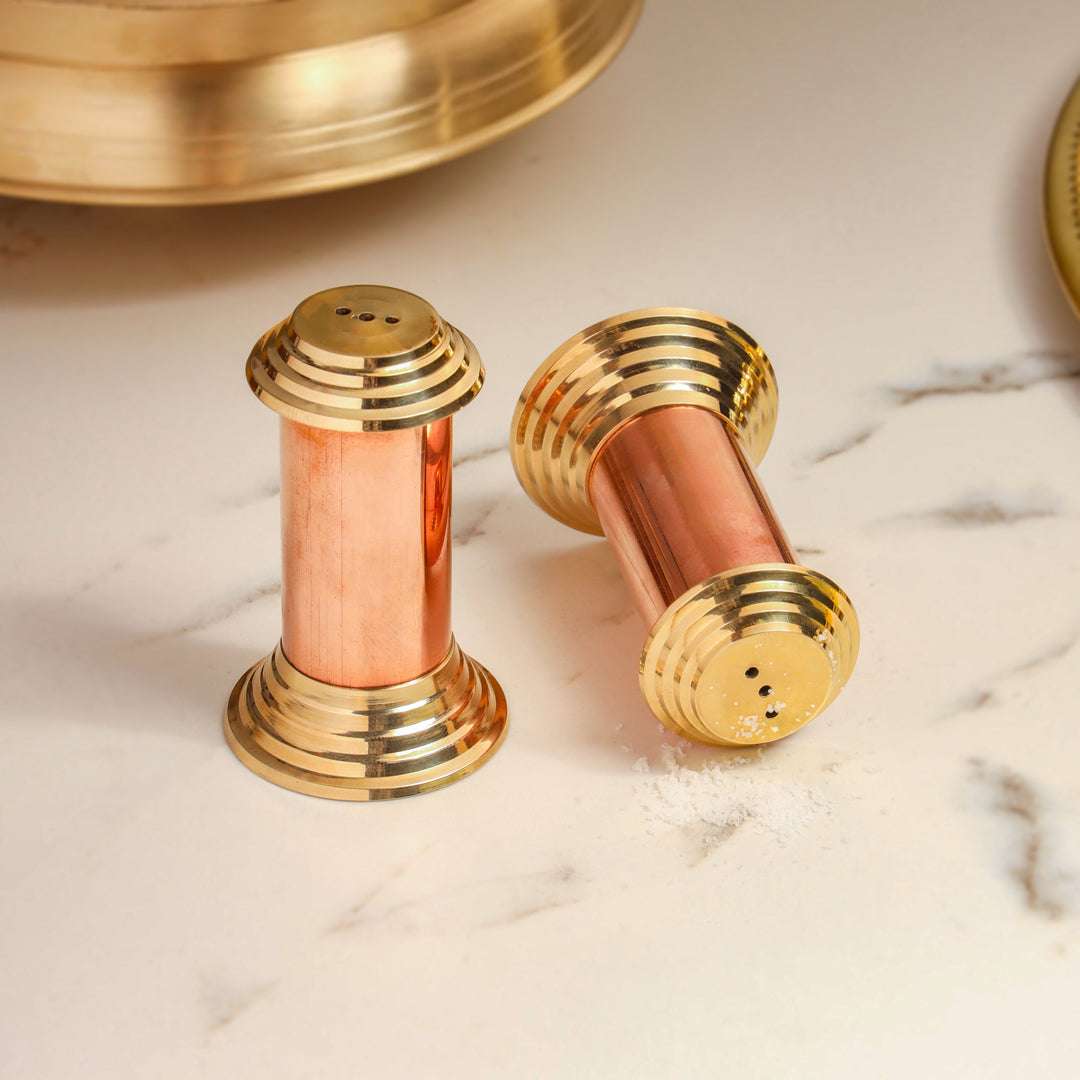 Brass/Copper Salt & Pepper Shakers Set Of Two (2.8 Inch) - Image 5