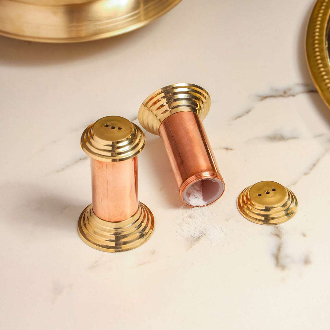 Brass/Copper Salt & Pepper Shakers Set Of Two (2.8 Inch) - Image 6
