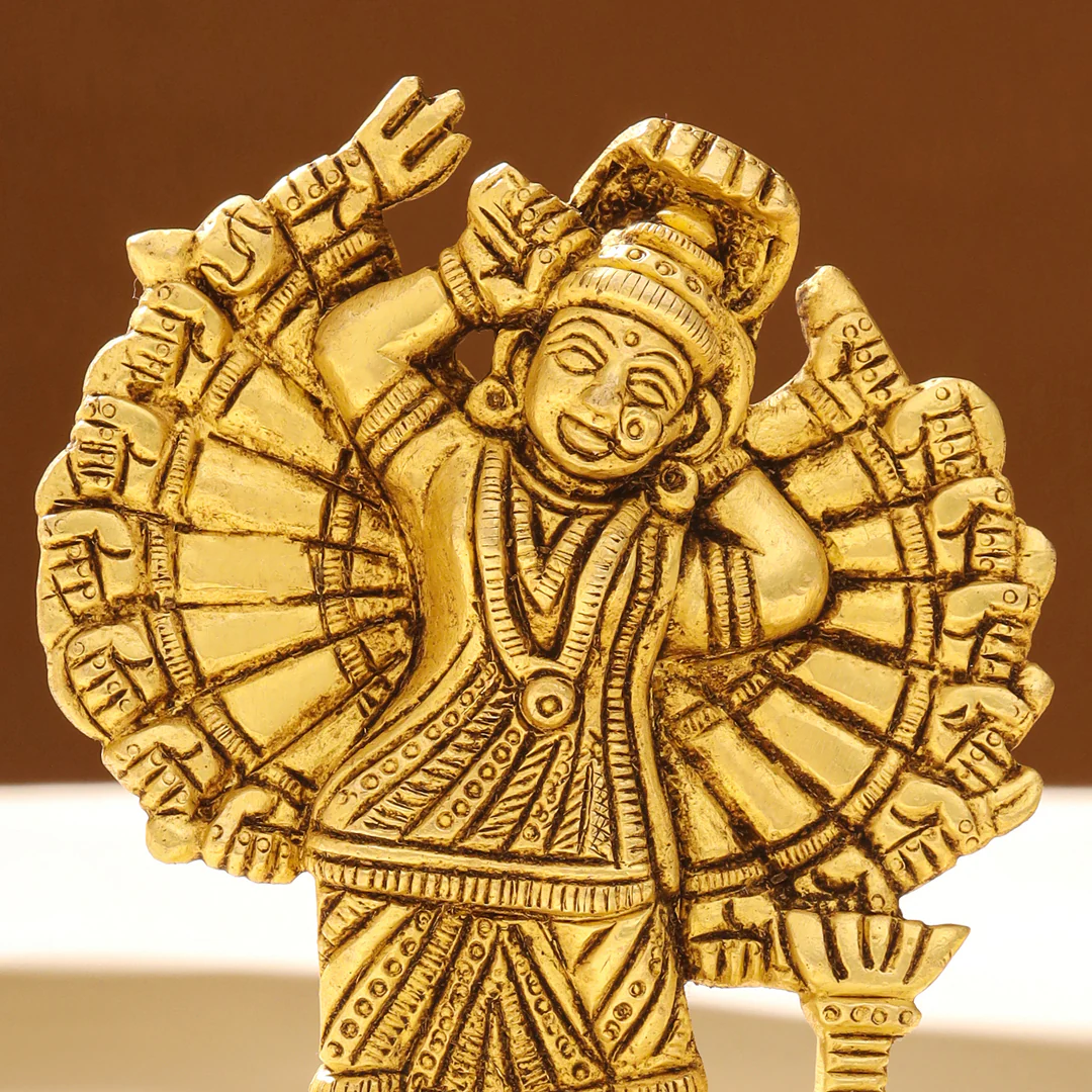 Brass Goddess Saptashrungi Idol (4.5 Inch) - Image 2