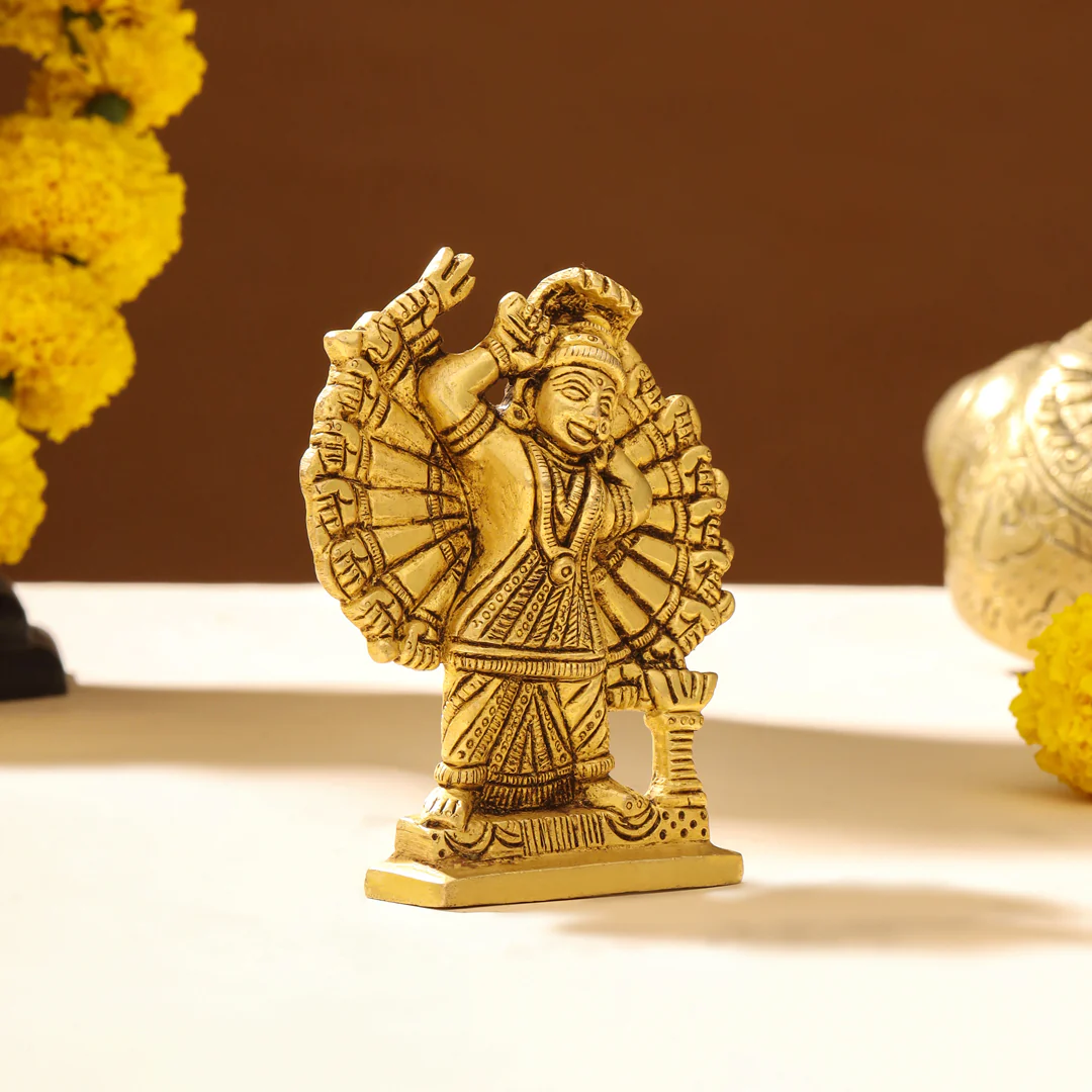 Brass Goddess Saptashrungi Idol (4.5 Inch) - Image 3