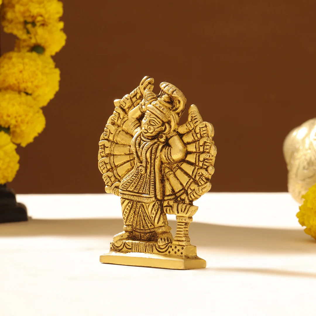 Brass Goddess Saptashrungi Idol (4.5 Inch) - Image 4