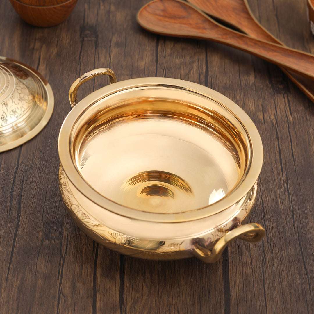 Brass Serving Pot With Lid And Handle (5.4 Inch) - Image 4