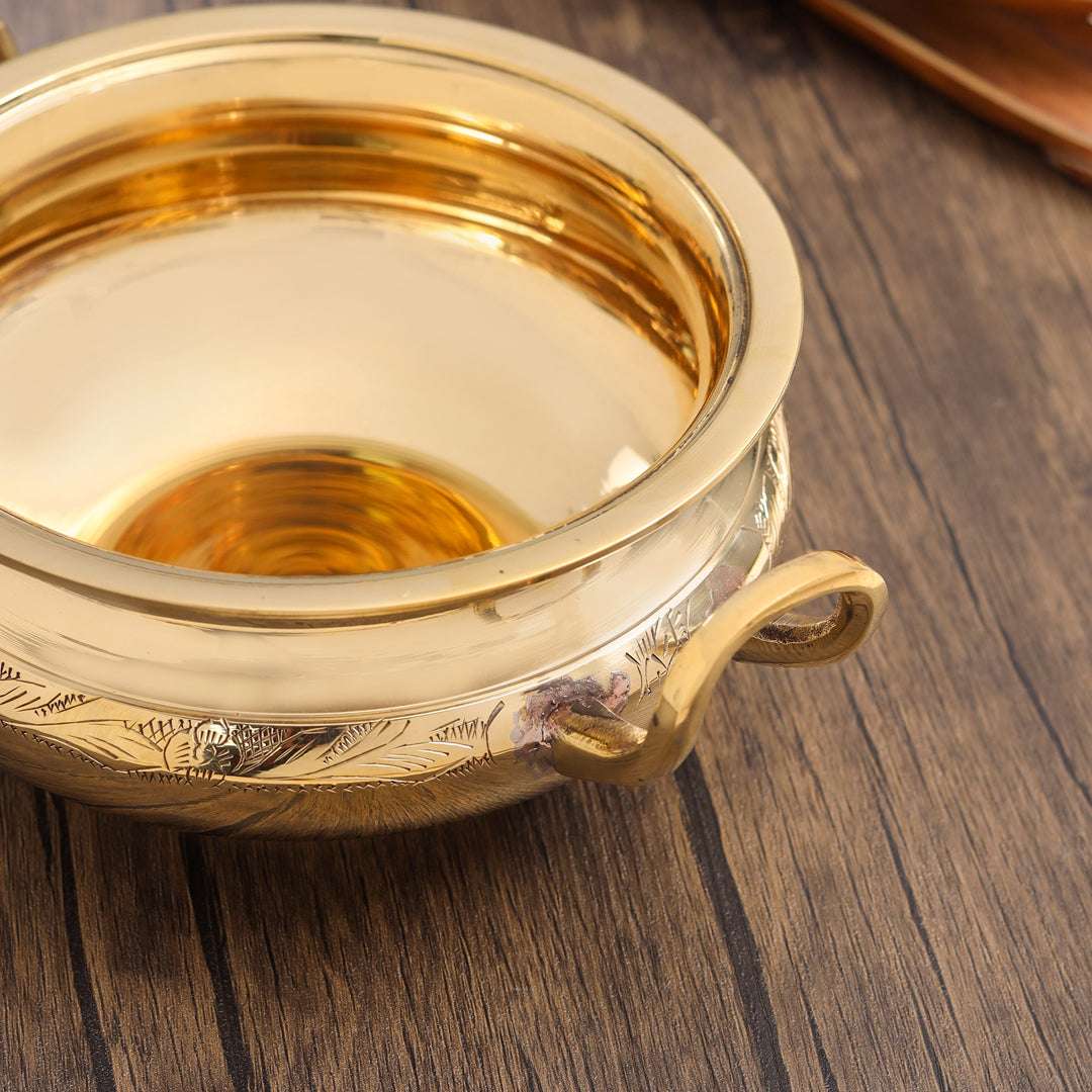 Brass Serving Pot With Lid And Handle (5.4 Inch) - Image 5
