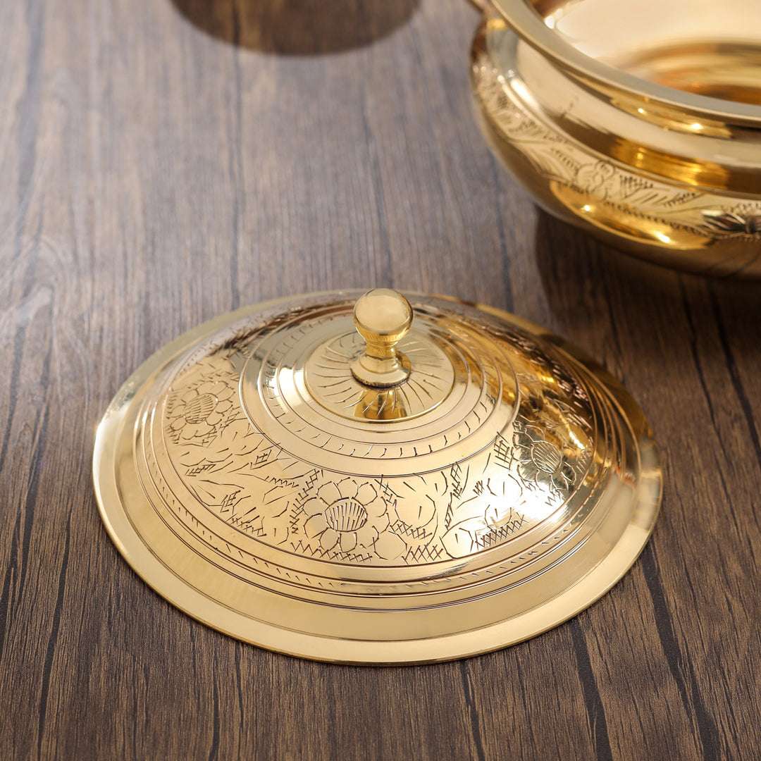 Brass Serving Pot With Lid And Handle (5.4 Inch) - Image 6