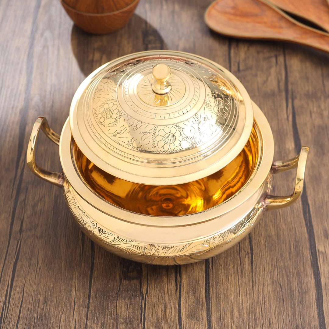 Brass Serving Pot With Lid And Handle (5.4 Inch) - Image 7