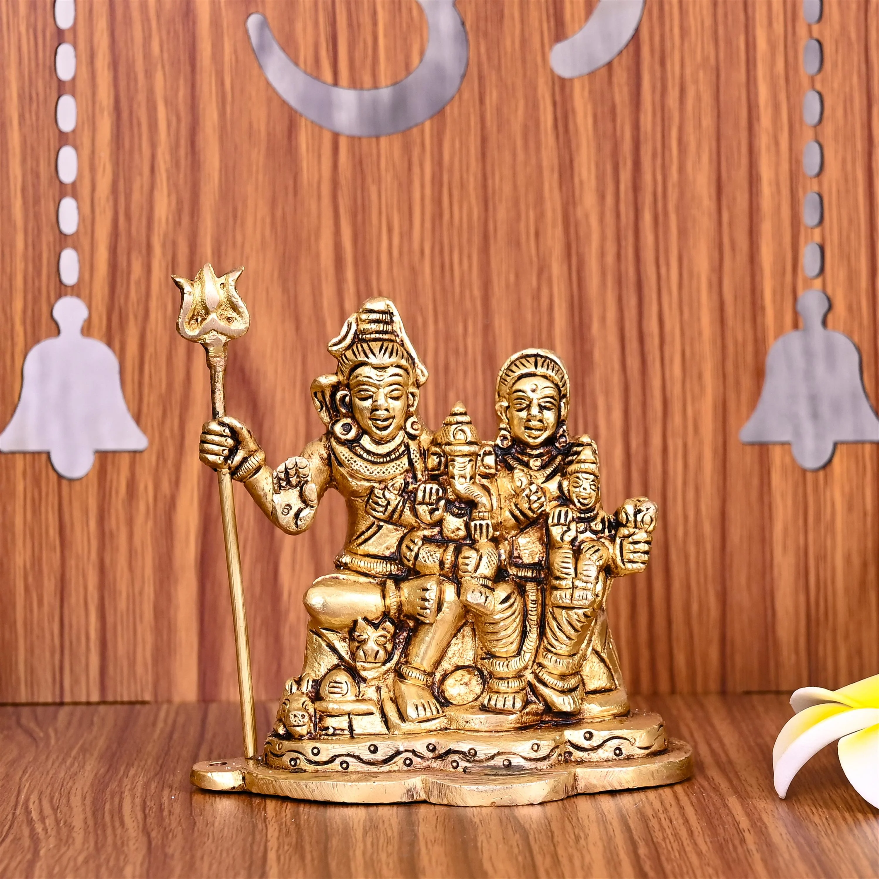 Brass Shiva Family Idol (4 Inch) - Image 7