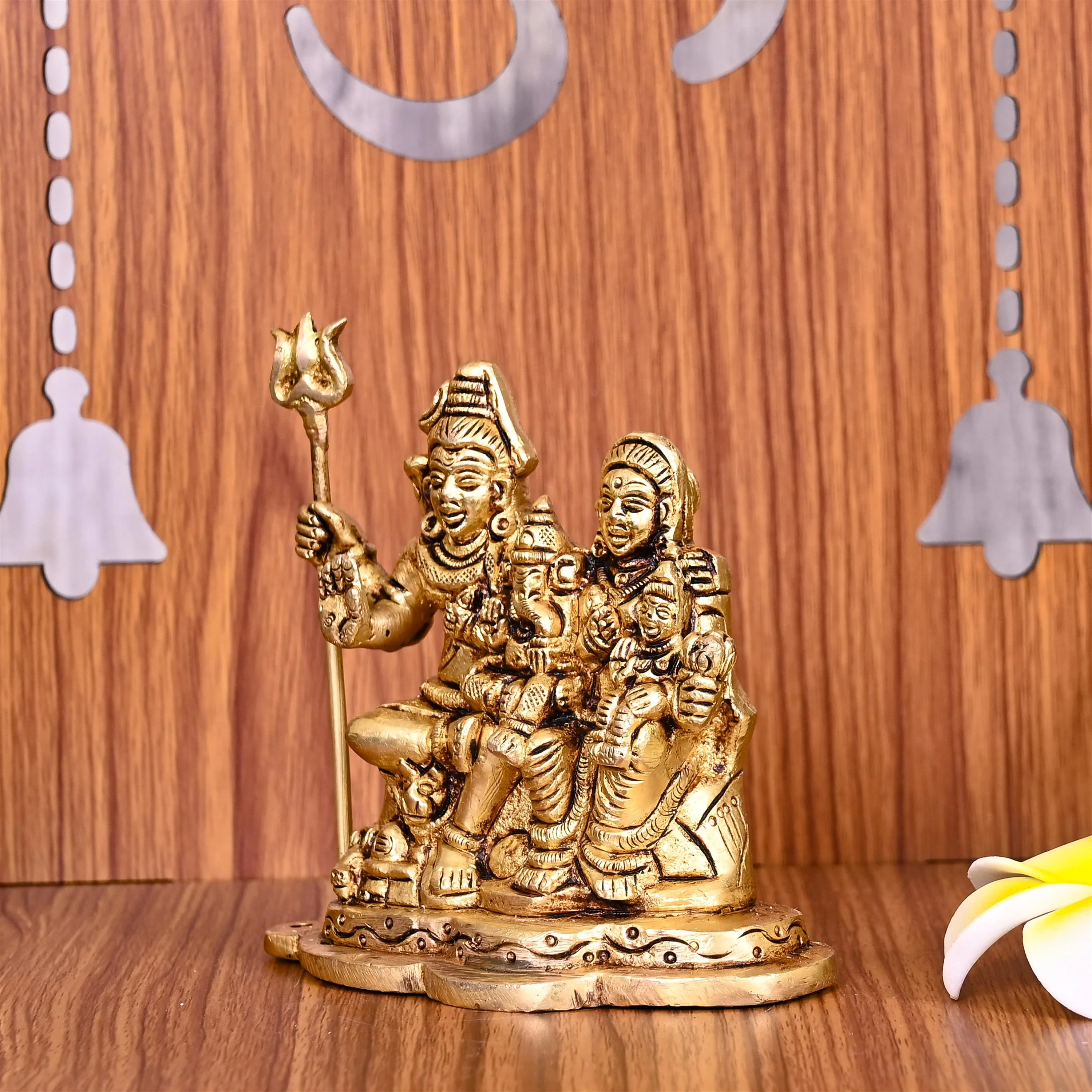Brass Shiva Family Idol (4 Inch) - Image 8