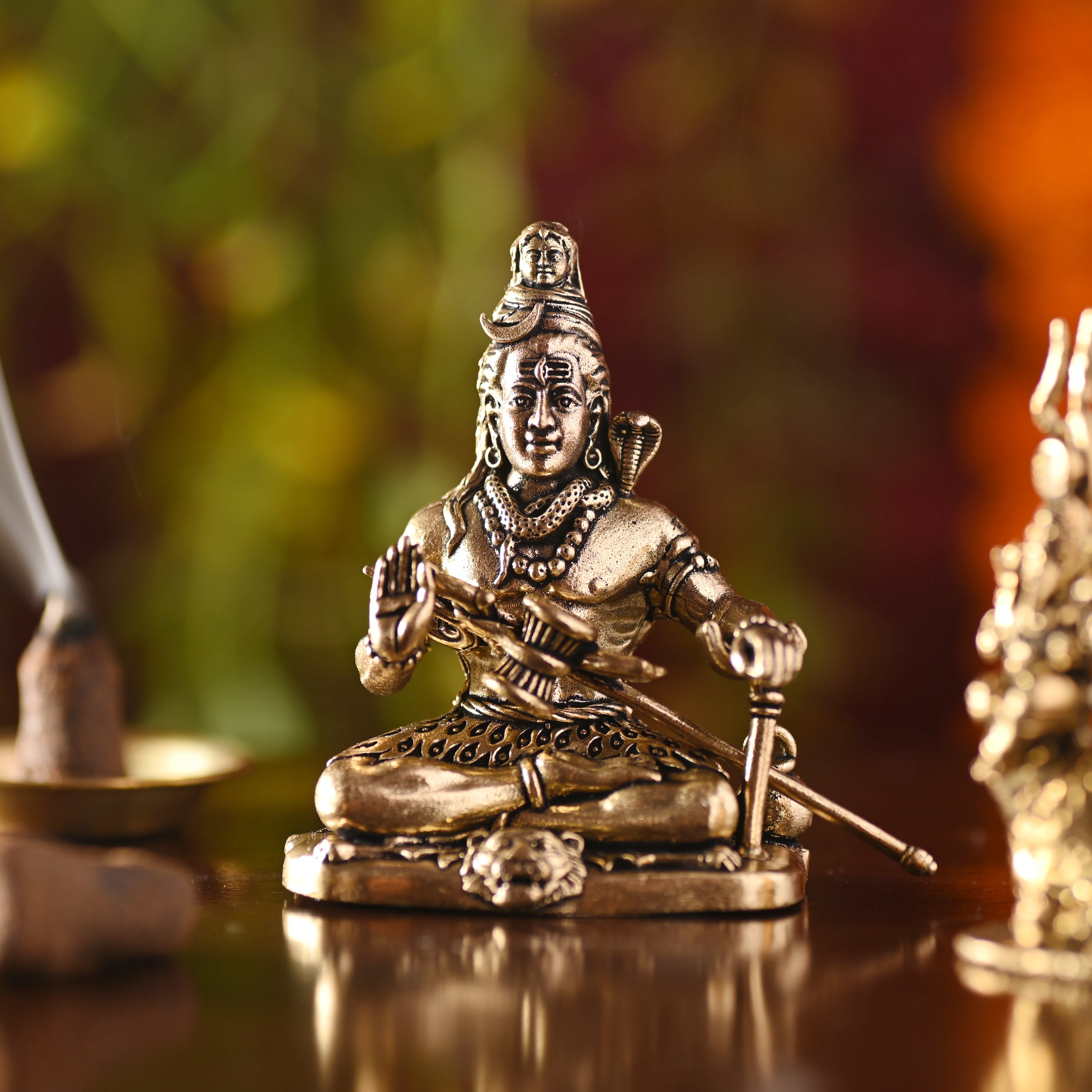 Brass Sitting Shiv Lightweight Idol – Handcrafted Traditional Brassware (3 Inch)