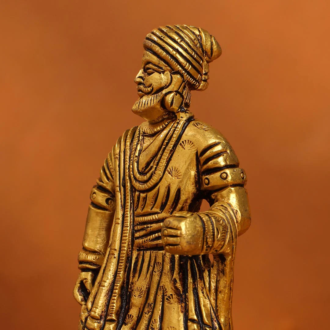 Brass Superfine Chatrapati Shivaji Maharaj Idol (4.2 Inch) - Image 4