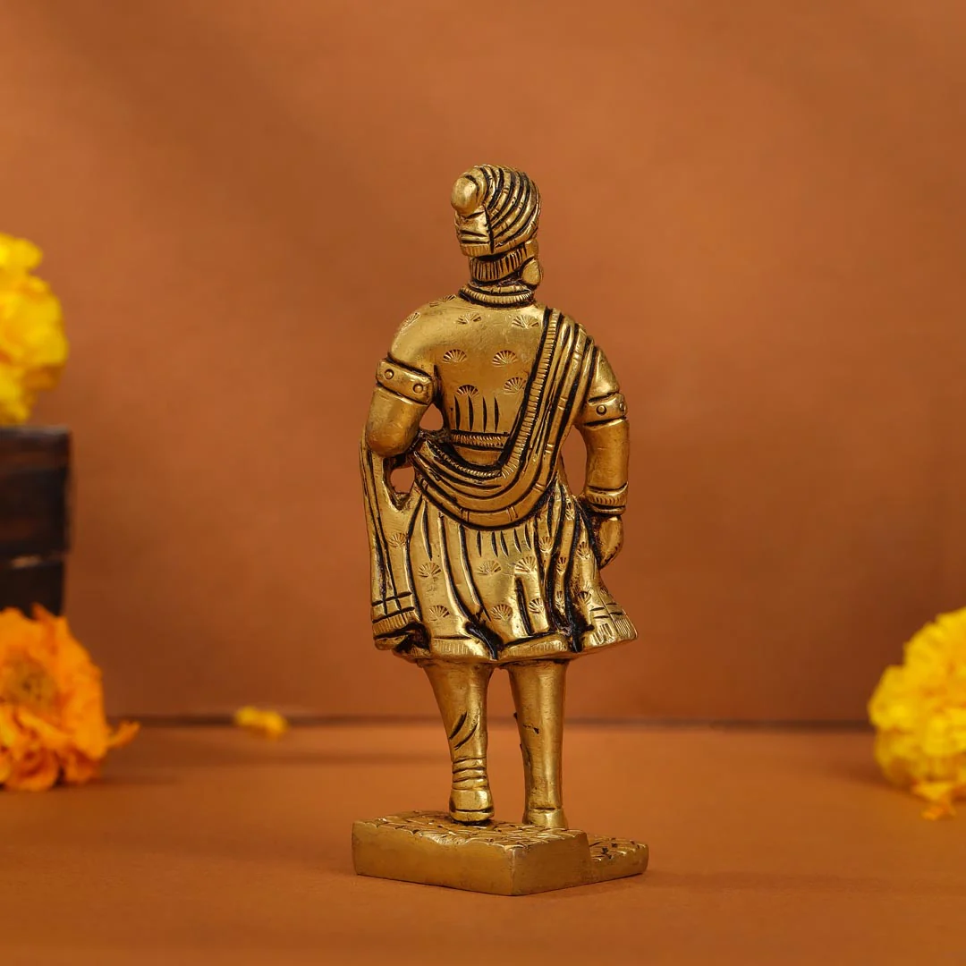 Brass Superfine Chatrapati Shivaji Maharaj Idol (4.2 Inch) - Image 5