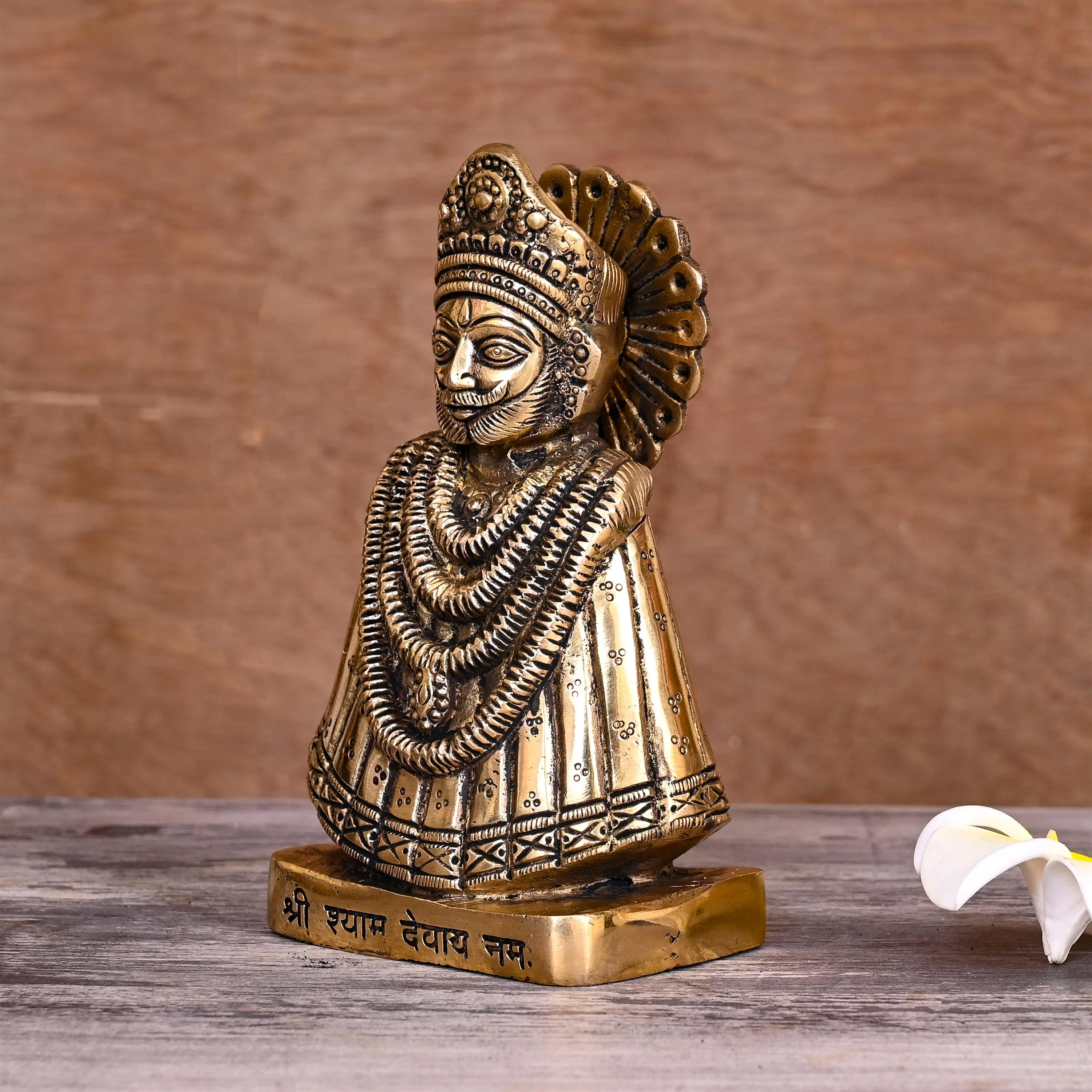 Brass Lord Khatu Shyam Idol (6 Inch) - Image 2