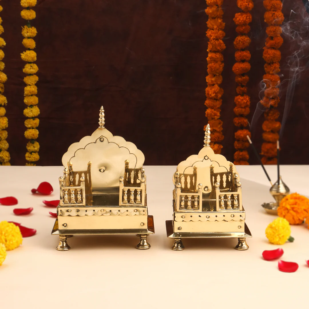 Brass Handcarved Singhasan