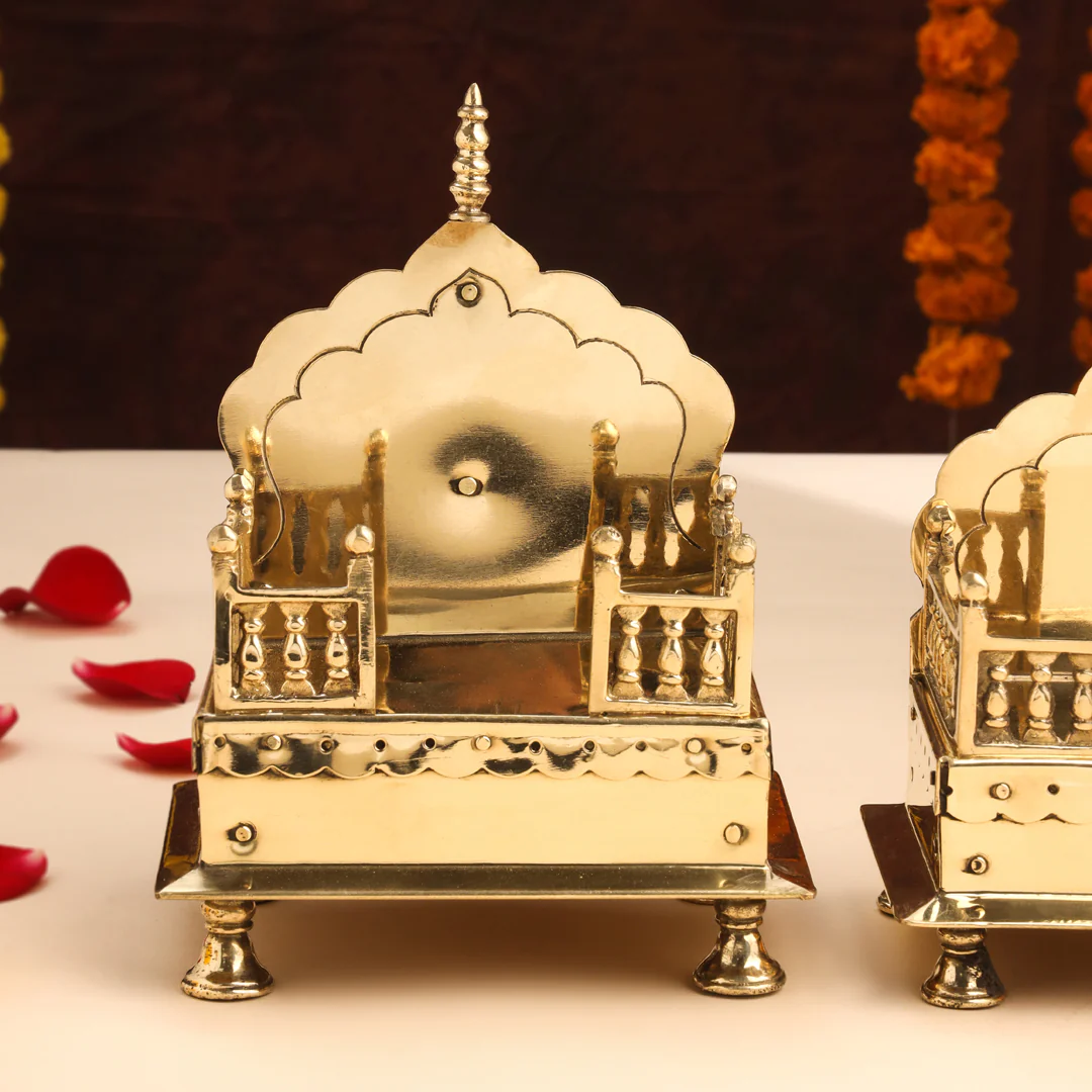 Brass Handcarved Singhasan - Image 2
