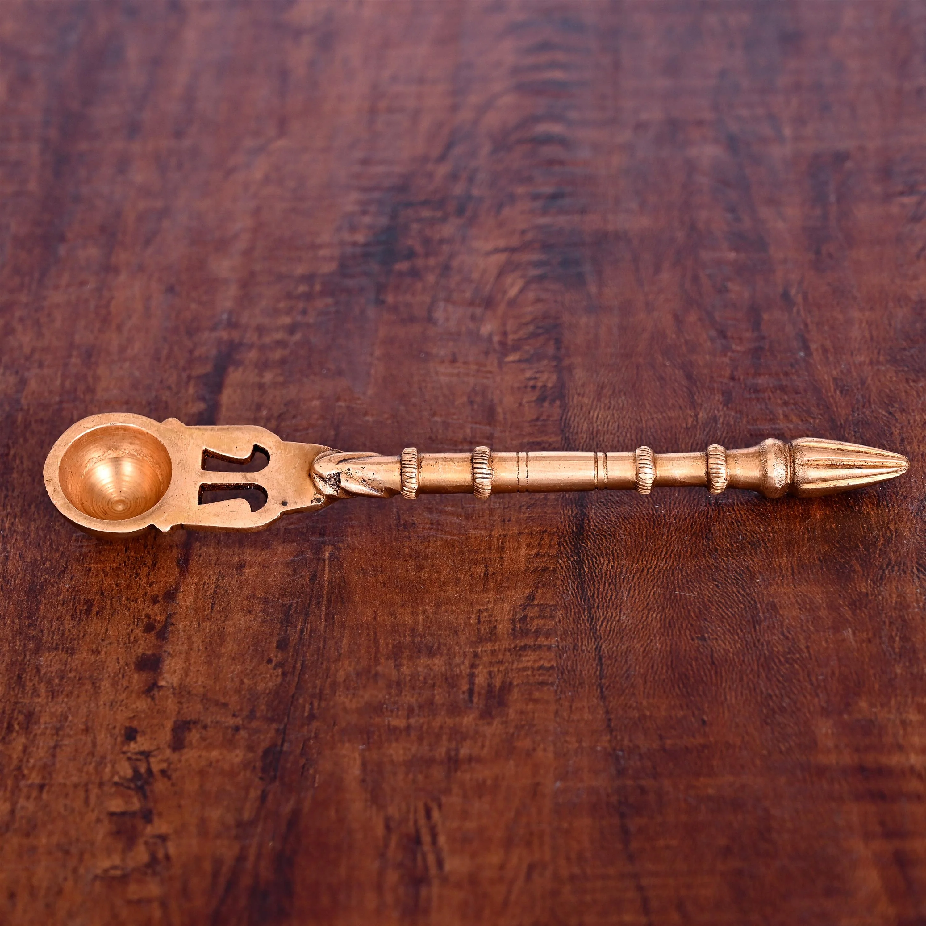Copper Pooja Ahuti Spoon (5.5 Inch) - Image 2