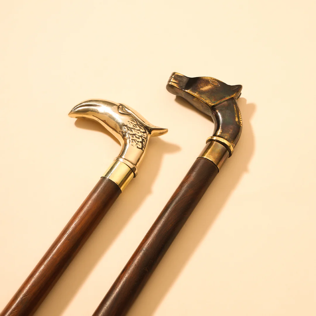 Brass Vintage Wooden Shoe Horn (20 Inch) - Image 3