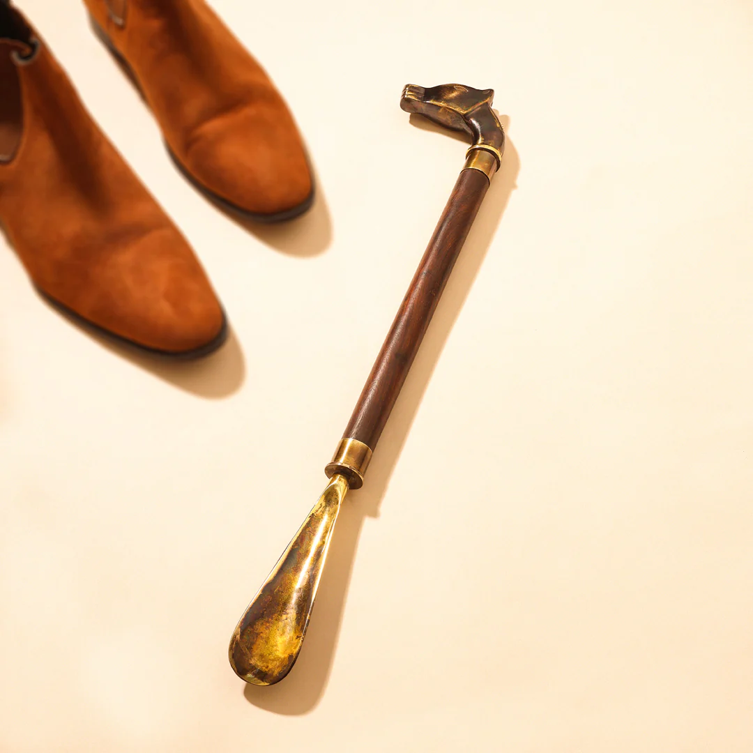 Brass Vintage Wooden Shoe Horn (20 Inch) - Image 7