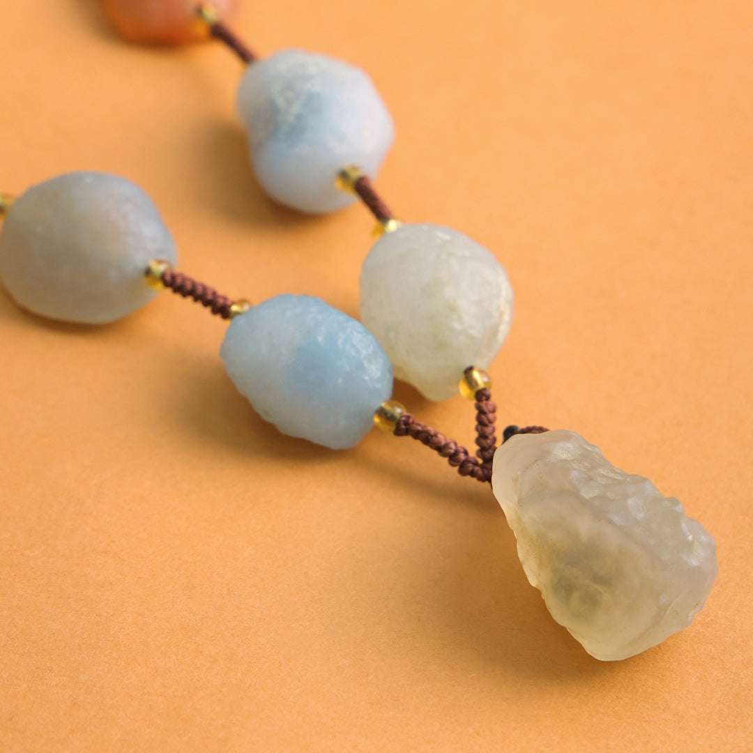 Resin Handcrafted Bead Necklace Jewelry with Tribal Charm - Image 2