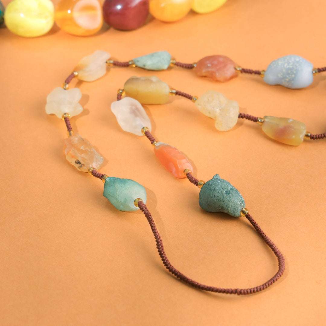 Resin Handcrafted Bead Necklace Jewelry with Tribal Charm - Image 5