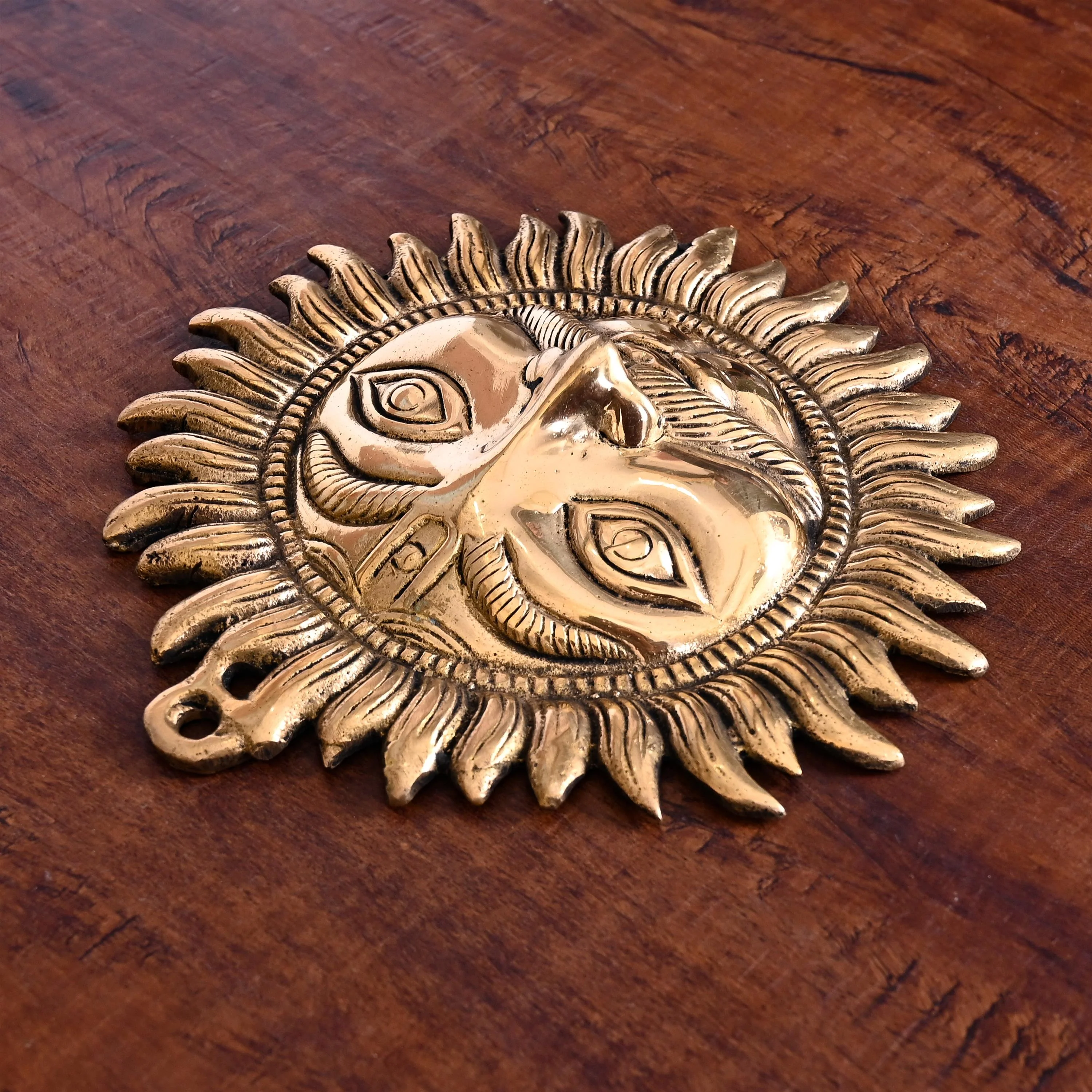 Brass Sun Face Wall Hanging (8 Inch) - Image 3