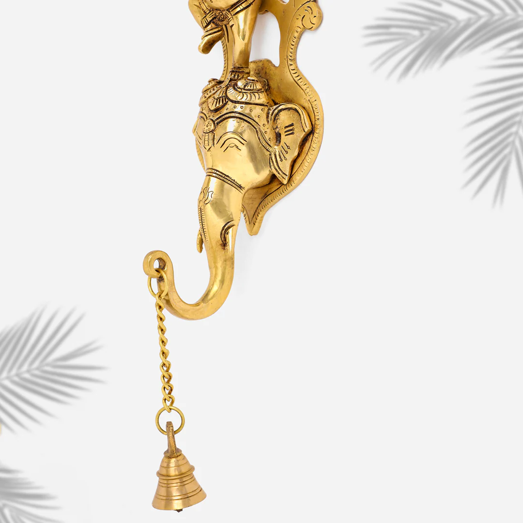 Brass Superfine Dancing Hanging Ganesha With Bell (15 Inch) - Image 6