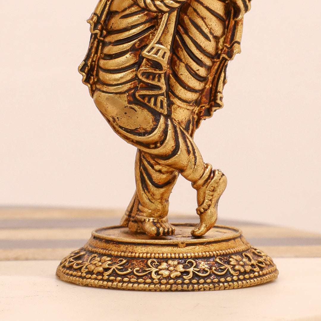 Brass Standing Krishna Idol - Image 2