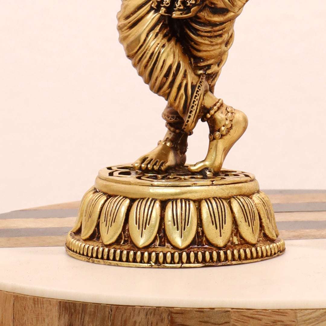 Brass Standing Krishna Idol - Image 3