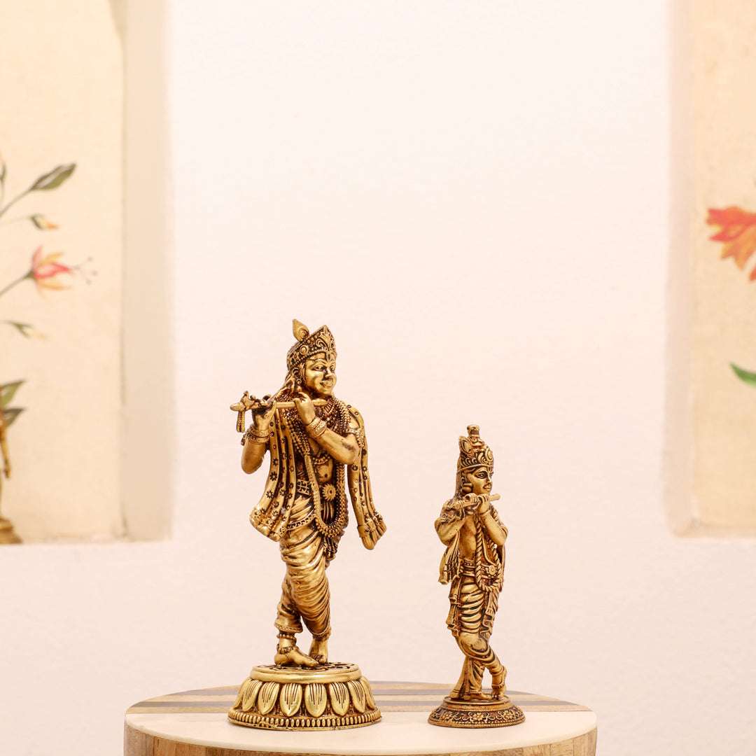 Brass Standing Krishna Idol - Image 5