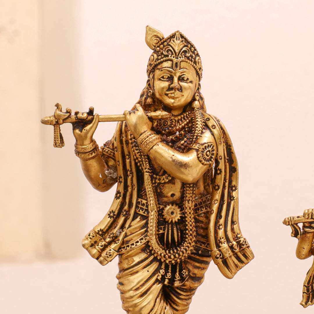 Brass Standing Krishna Idol - Image 7