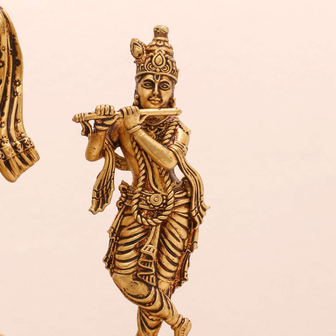 Brass Standing Krishna Idol - Image 8
