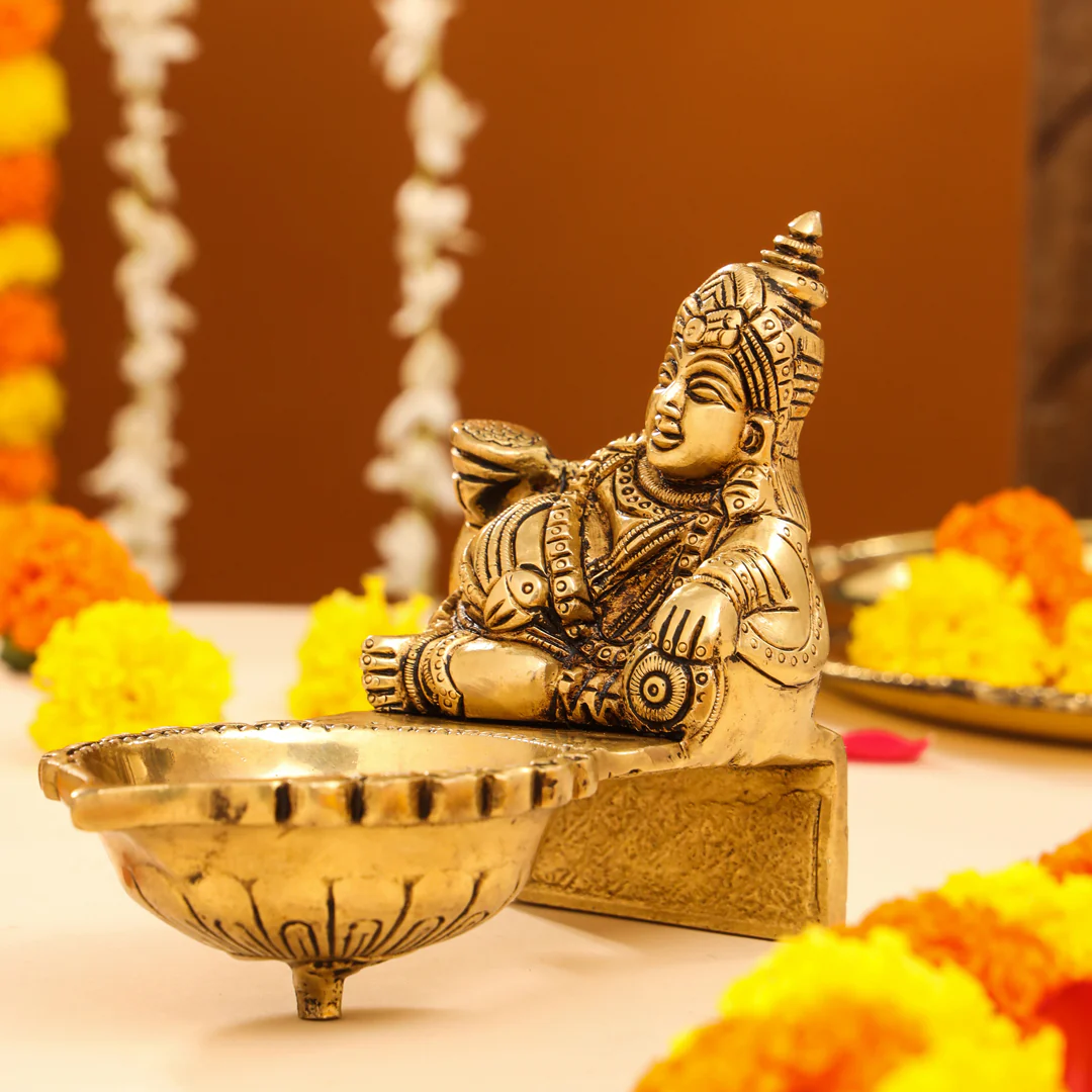 Brass Superfine Kuber Diya (4.5 Inch) - Image 4