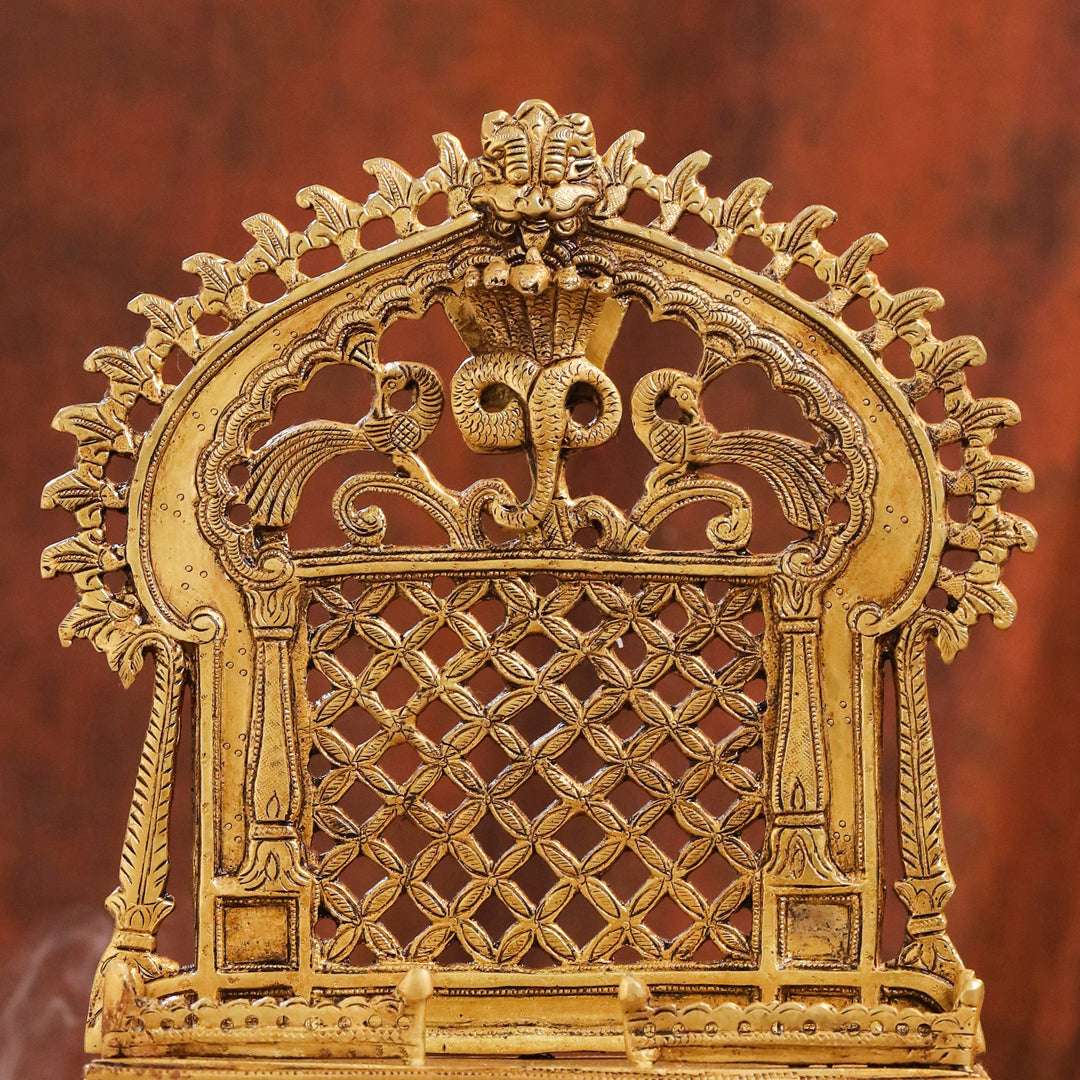 Brass Superfine Sheshnag Singhasan – Premium Handmade Pooja Deco (13 Inch) - Image 3