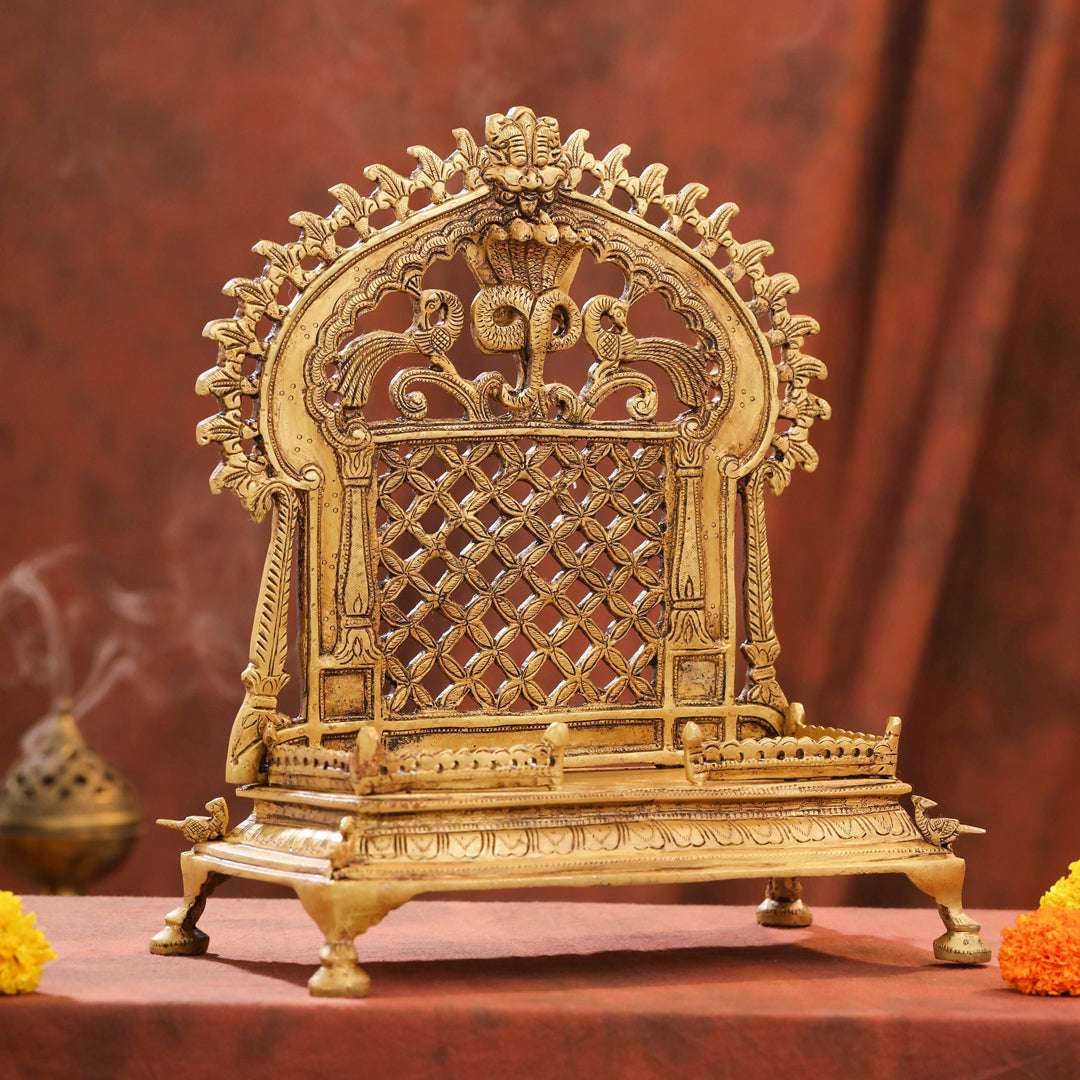 Brass Superfine Sheshnag Singhasan – Premium Handmade Pooja Deco (13 Inch) - Image 6