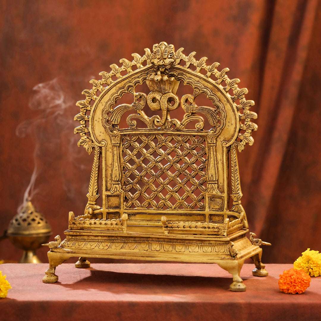 Brass Superfine Sheshnag Singhasan – Premium Handmade Pooja Deco (13 Inch) - Image 7