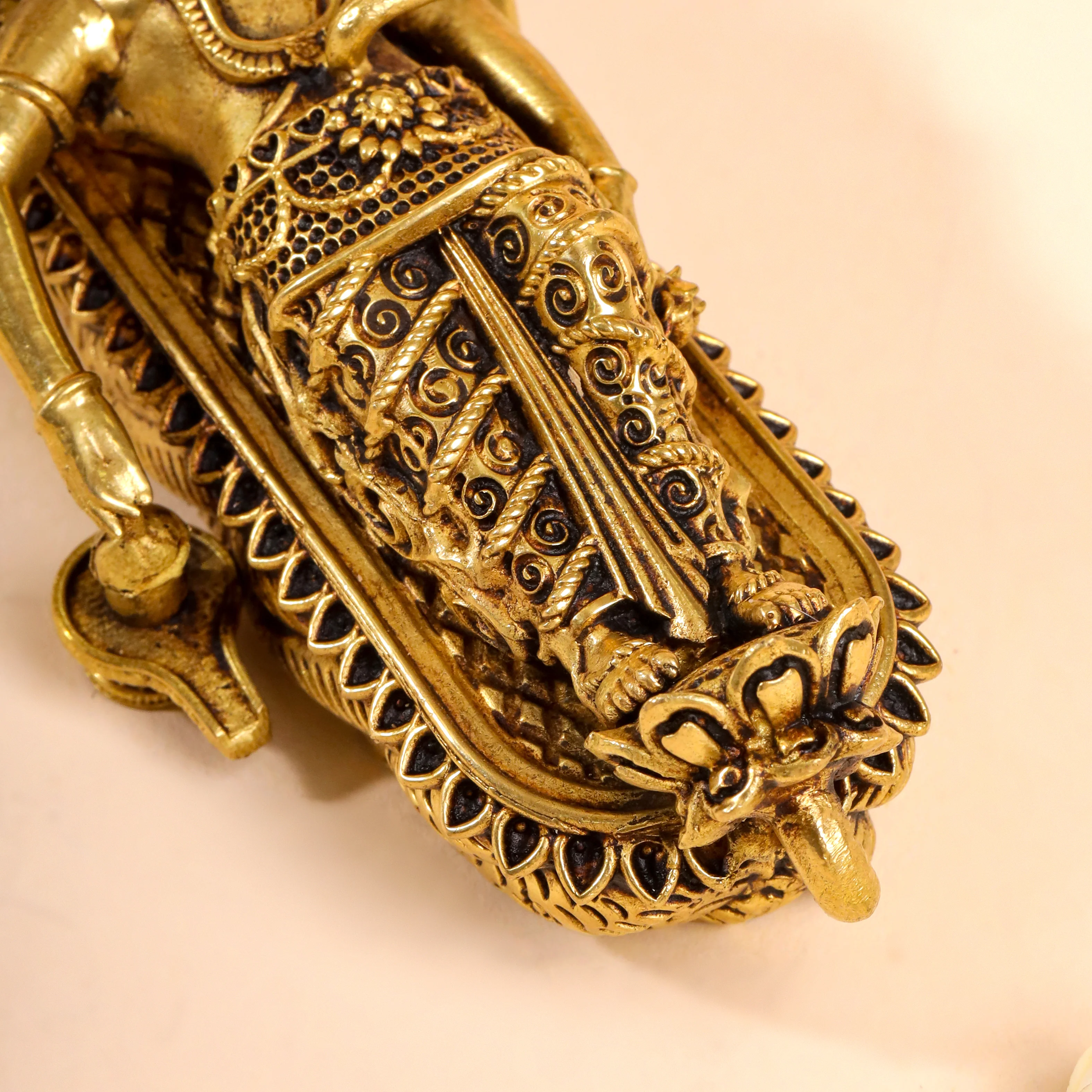 Brass Superfine Vishnu On Sheshnaag Statue (3 Inch) - Image 3