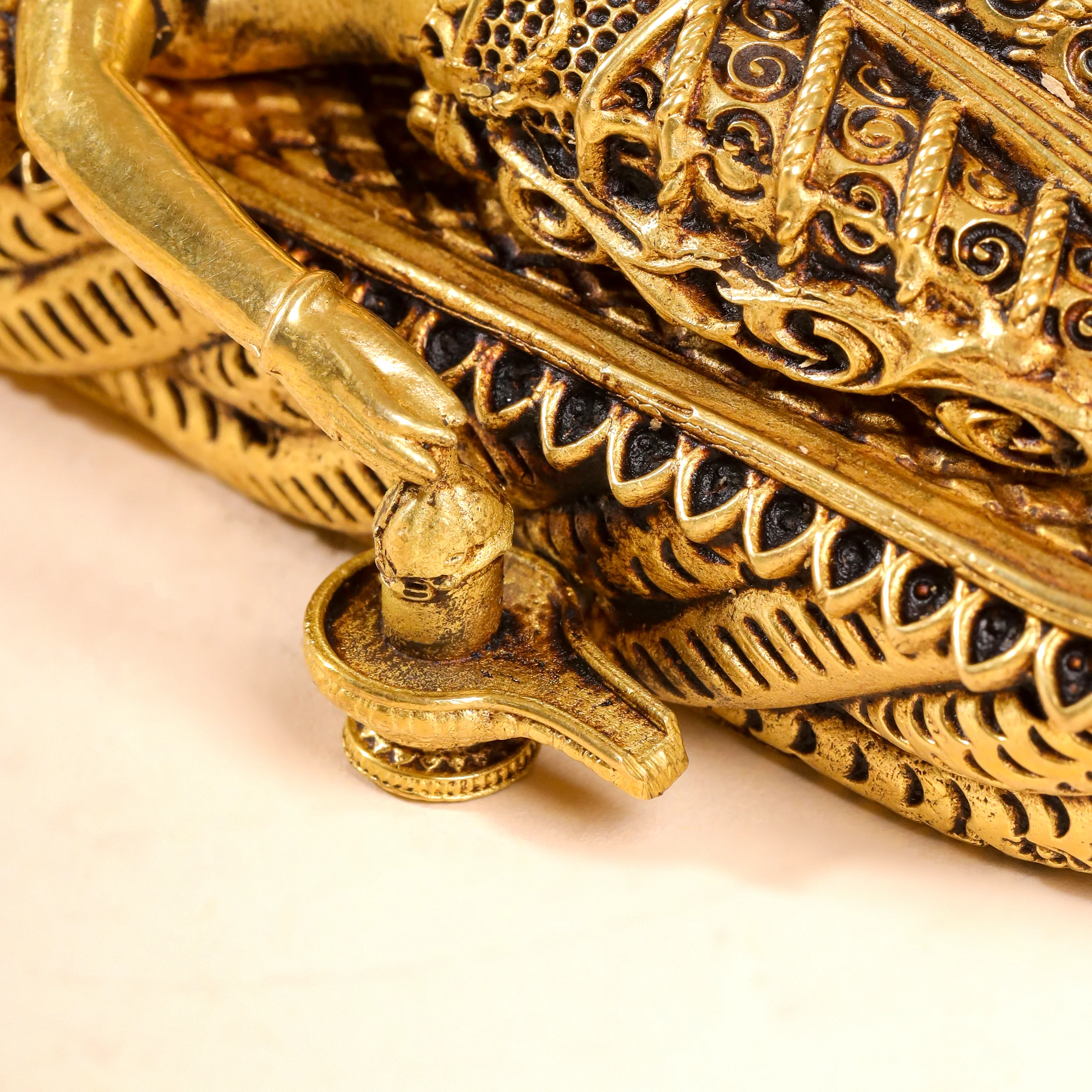 Brass Superfine Vishnu On Sheshnaag Statue (3 Inch) - Image 4