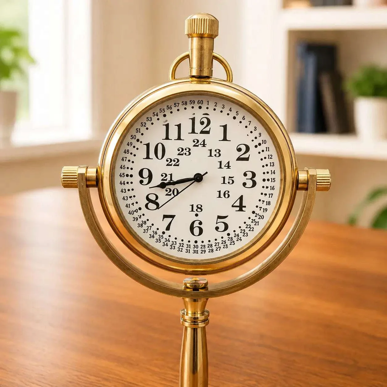 Brass Table Clock (5.5 Inch) - Image 11