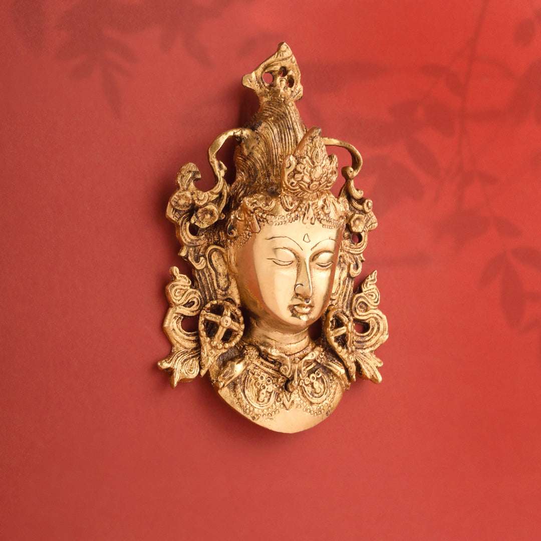 Brass Tara Face Wall Hanging - Image 7