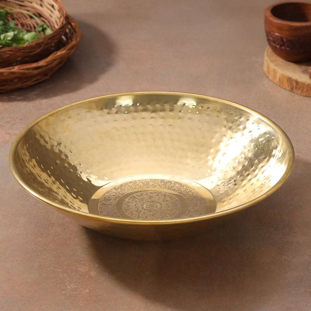 Brass Hammered Tasla (13.7 INCH) - Image 2