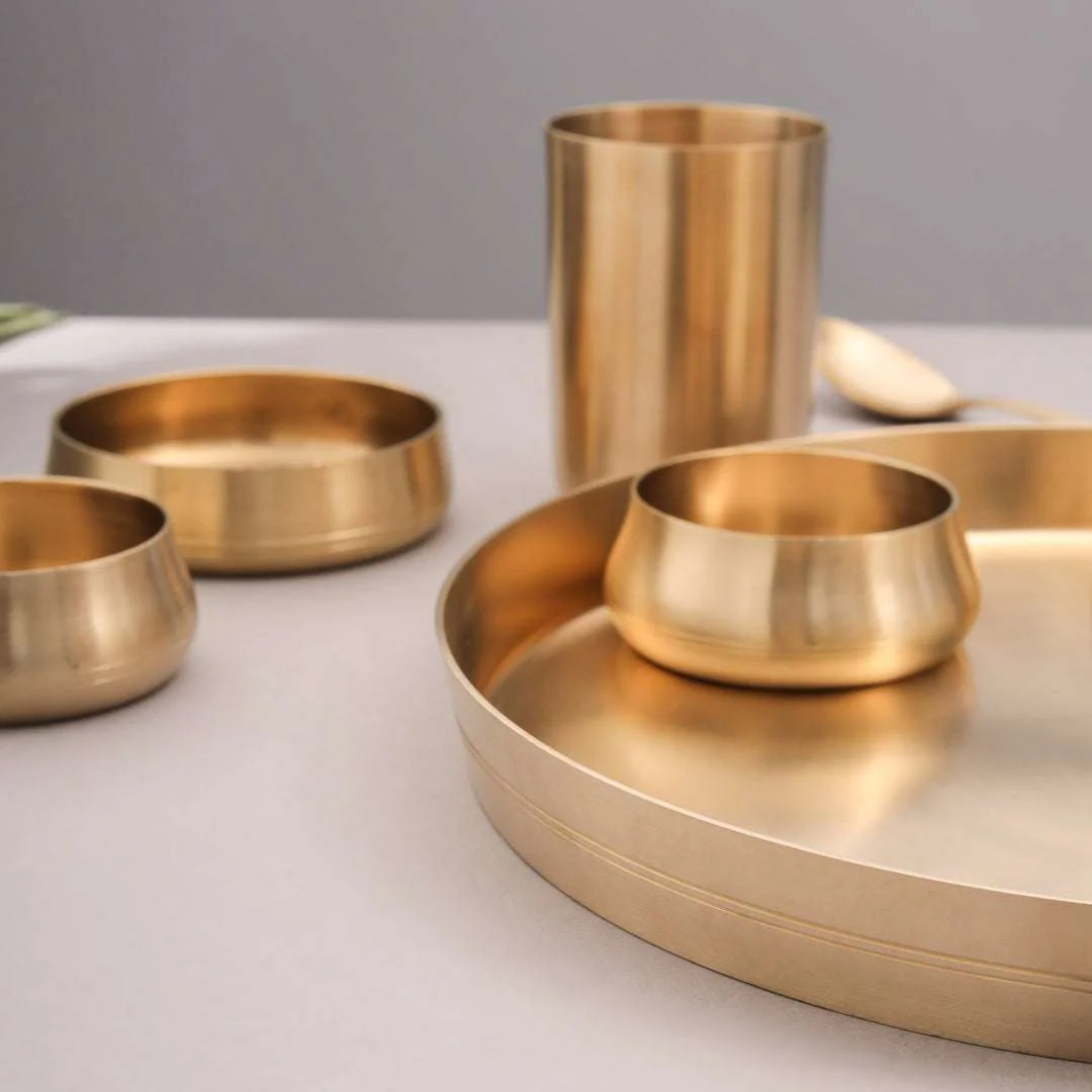 Brass Matt Thali/Dinner Set (2 Kg) - Image 8