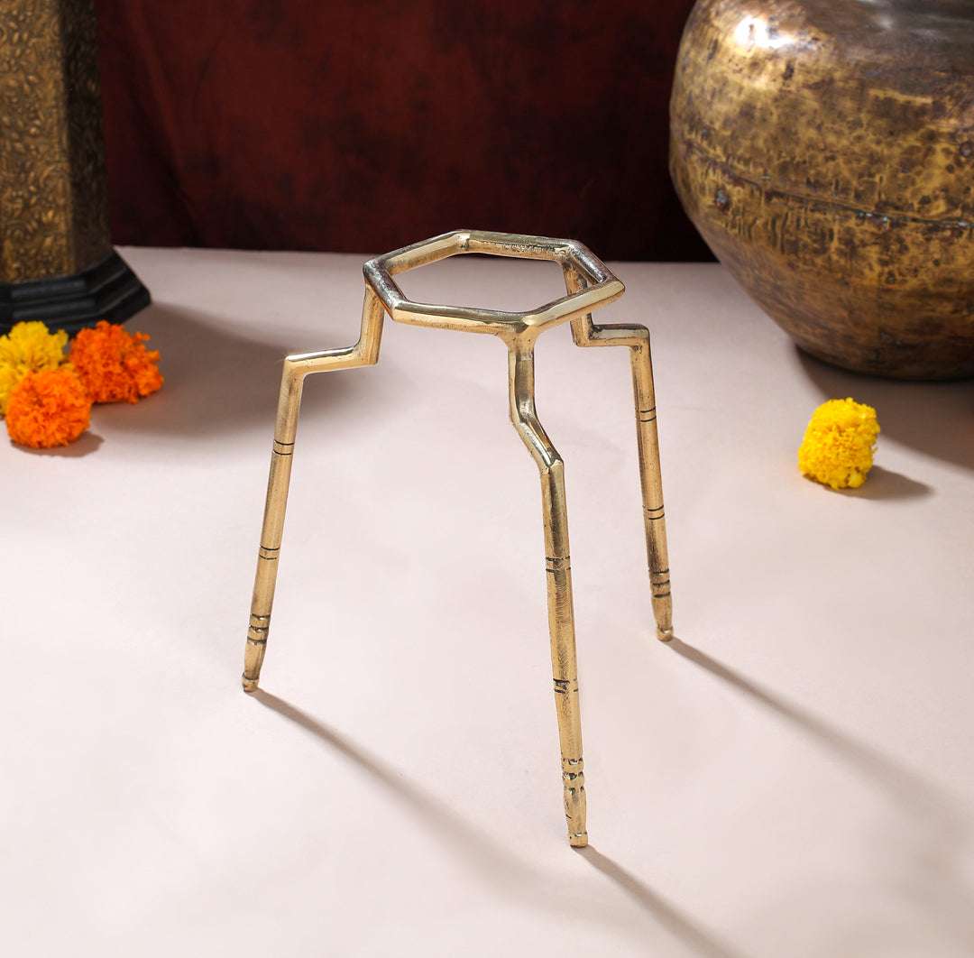 Brass Tipai Stand for Pooja & Decor - Image 2