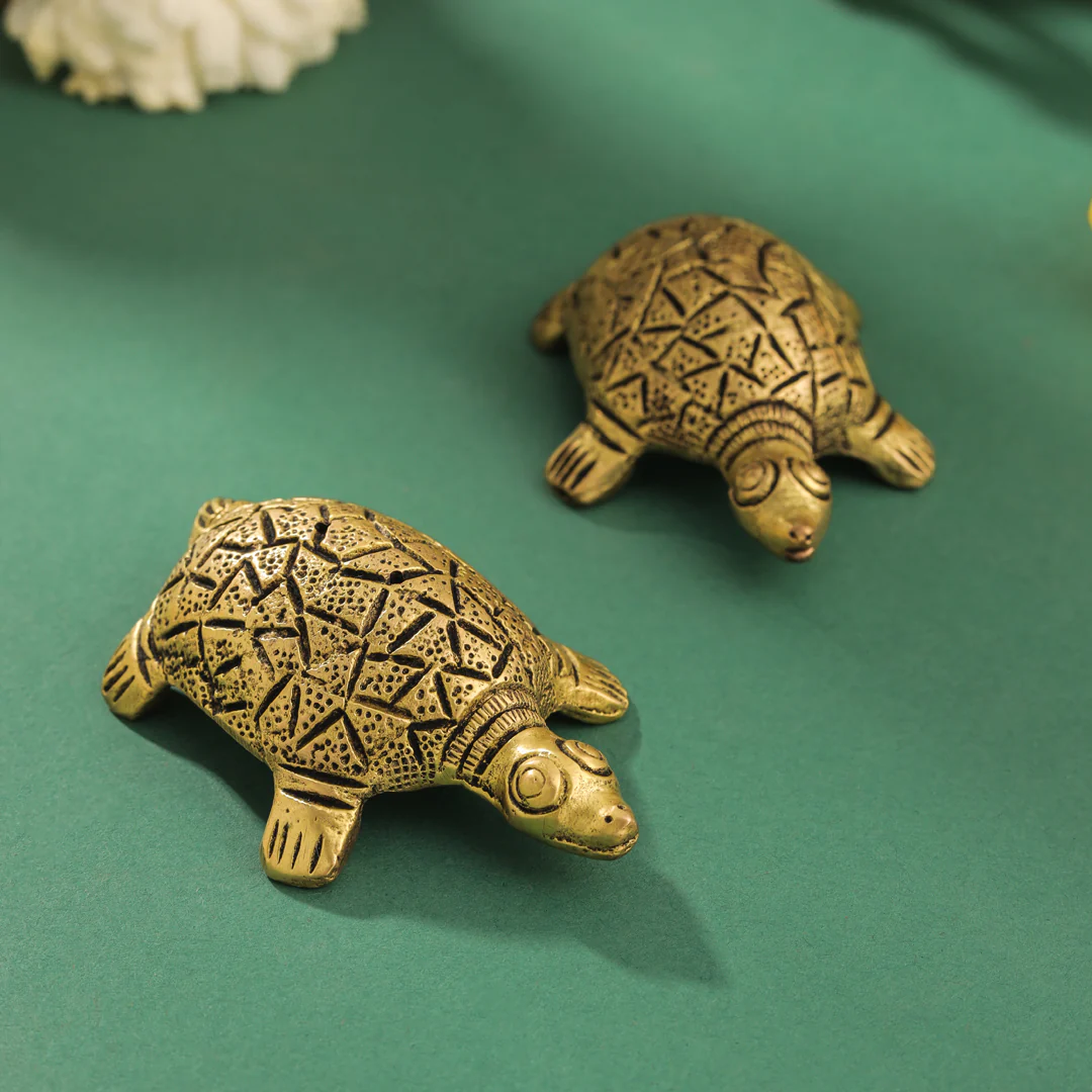 Brass Tortoise Vastu/Feng Shui Pair (0.8 Inch) - Image 3