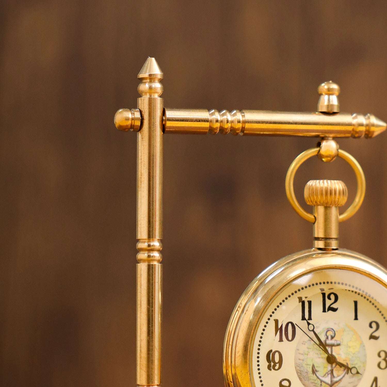 Brass Antique Hanging Table Clock with Stand (5.5 Inch) - Image 7