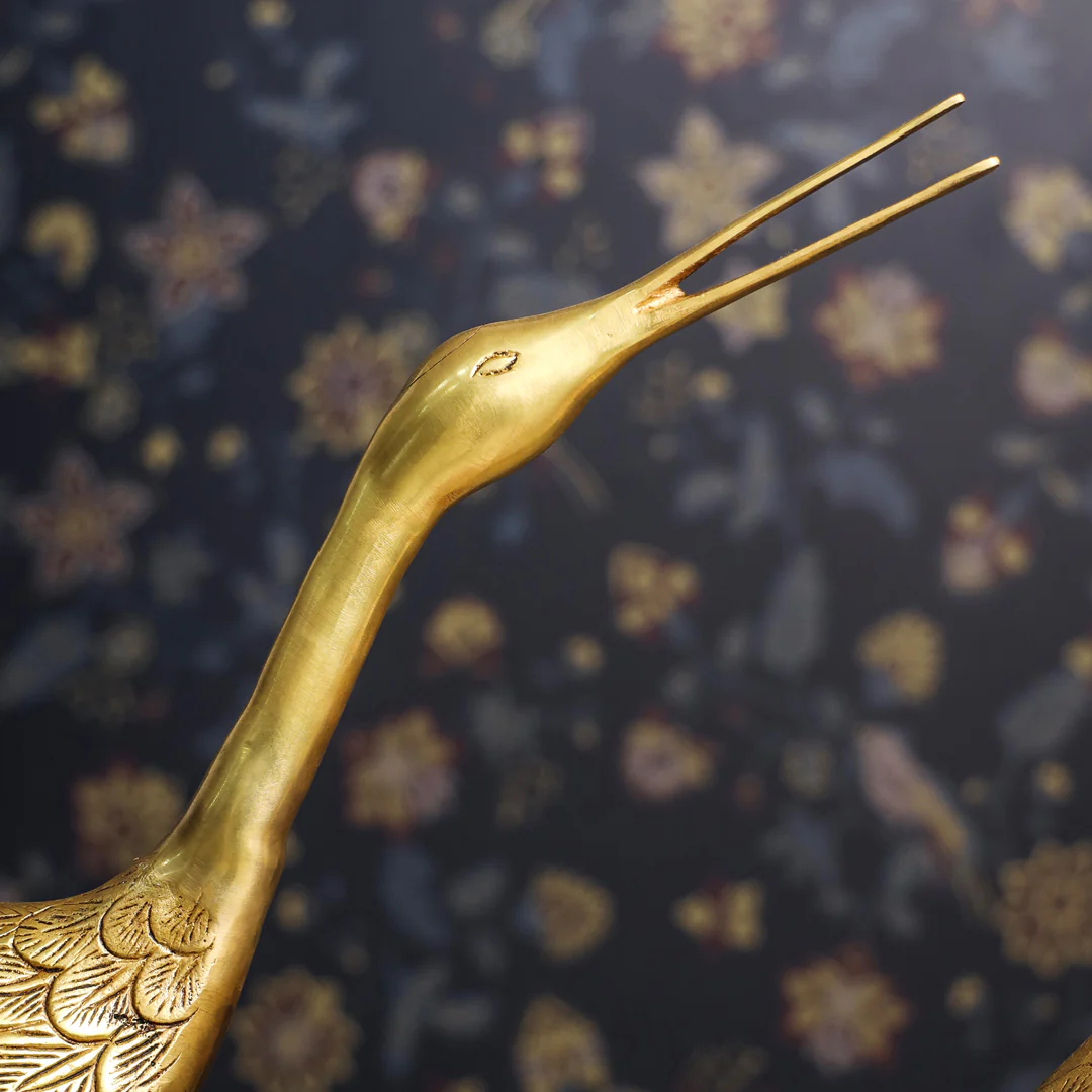 Brass Decorative Sarus Crane Set - Image 4