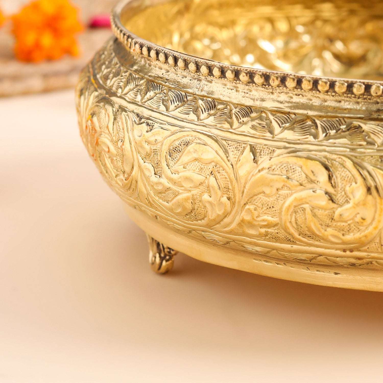 Brass Traditional Urli Bowl (3.2 Inch) - Image 3