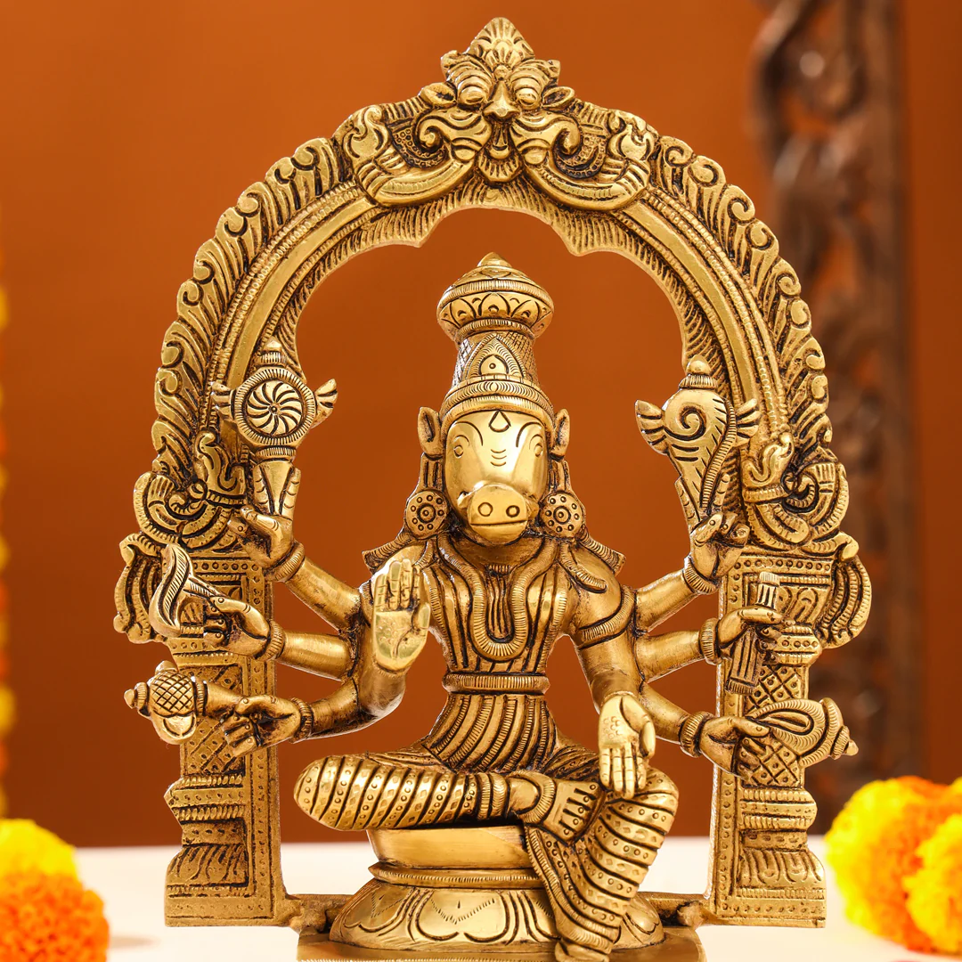 Brass Superfine Varahi Devi Idol (13 Inch) - Image 4