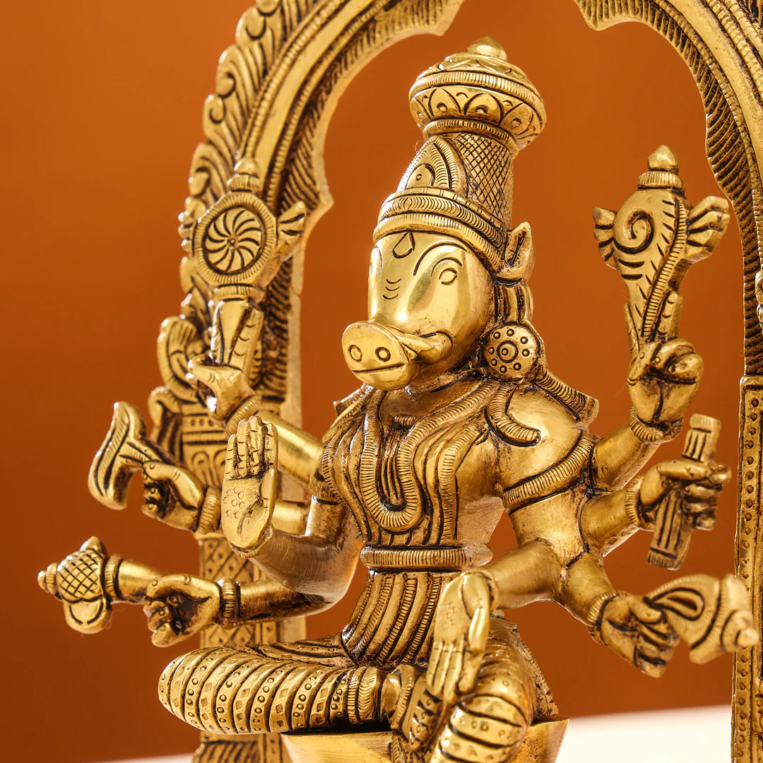 Brass Superfine Varahi Devi Idol (13 Inch) - Image 5